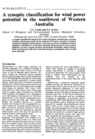 A synoptic classification for wind power potential in the southwest of Western Australia