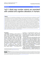 1q21.1 distal copy number variants are associated with cerebral and cognitive alterations in humans