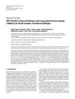 HIV-positive status disclosure and associated factors among children in North Gondar, Northwest Ethiopia