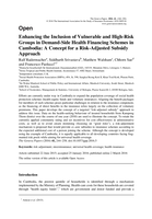 Enhancing the inclusion of vulnerable and High-Risk groups in Demand-Side health financing schemes in Cambodia: A concept for a Risk-Adjusted subsidy aapproach
