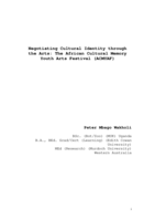 Negotiating cultural identity through the arts: The African Cultural Memory Youth Arts festival (ACMYAF)