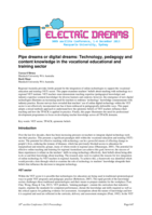 Pipe dreams or digital dreams: Technology, pedagogy and content knowledge in the vocational educational and training sector