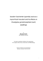 Isoodon fusciventer (quenda) scat as a mycorrhizal inoculant and its effects on Eucalyptus gomphocephala (tuart) seedlings