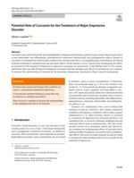 Potential role of curcumin for the treatment of major depressive disorder