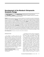Development of the Murdoch Chiropractic Graduate Pledge