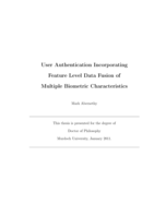 User Authentication Incorporating Feature Level Data Fusion of Multiple Biometric Characteristics