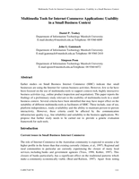 Multimedia tools for internet commerce applications: Useability in a small business context