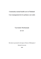 Community mental health care in Thailand: Care management in two primary care units