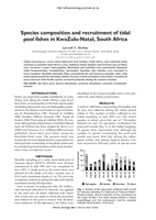 Species composition and recruitment of tidal pool fishes in KwaZulu-Natal, South Africa