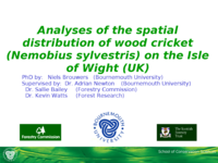 Analyses of the spatial distribution of wood cricket (Nemobius sylvestris) on the Isle of Wight, UK
