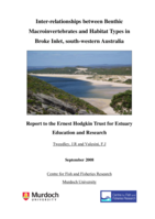 Inter-relationships between benthic macroinvertebrates and habitat types in Broke Inlet, south-western Australia. Report to the Ernest Hodgkin Trust for Estuary Education and Research, September 2008