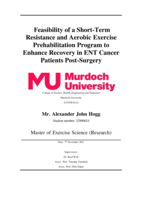 Feasibility of a short-term resistance and aerobic exercise prehabilitation program to enhance recovery in ENT cancer patients post-surgery