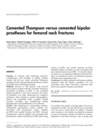 Cemented Thompson versus cemented bipolar prostheses for femoral neck fractures