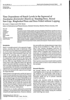 Time dependence of starch levels in the sapwood of Eucalyptus diversicolor (Karri) as: standing trees, stored saw-Logs, ringbarked trees and trees felled without lopping