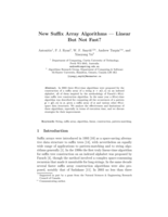 New suffix array algorithms - Linear but not fast?