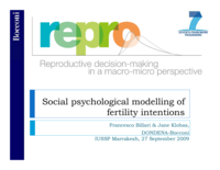Social psychological modelling of fertility intentions