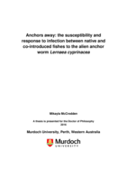 Anchors away: The susceptibility and response to infection between native and co-introduced fishes to the alien anchor worm Lernaea cyprinacea