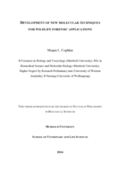 Development of new molecular techniques for wildlife forensic applications