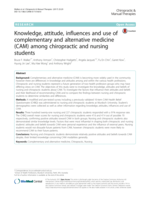 Knowledge, attitude, influences and use of complementary and alternative medicine (CAM) among chiropractic and nursing students