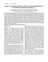 Effect of drought stress on growth, yield and seed quality of tomato (Lycopersicon esculentum L.)