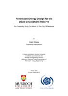 Renewable energy design for the David Cruickshank reserve:Pre-Feasibility study on behalf of the City Of Nedlands