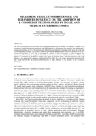 Measuring Thai customers gender and behaviours influence on the adoption of e-commerce technologies by small and medium enterprises (SMEs)
