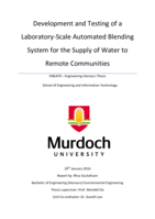 Development and testing of a laboratory-scale automated blending system for the supply of water to remote communities