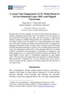 A Large Class Engagement (LCE) Model Based on Service-Dominant Logic (SDL) and Flipped Classrooms