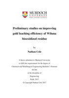 Preliminary studies on improving gold leaching efficiency of Wiluna biooxidized residue