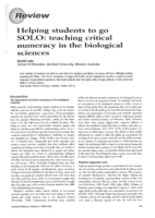 Helping students to go SOLO: teaching critical numeracy in the biological sciences