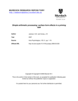 Simple arithmetic processing: Surface form effects in a priming task