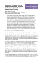 Reflections on subject-centred learning, writing skills, research methods and spirituality for transformative teaching