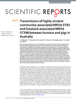 Transmission of highly virulent community-associated MRSA ST93 and livestock-associated MRSA ST398 between humans and pigs in Australia