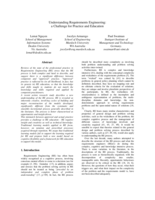Understanding requirements engineering: a challenge for practice and education