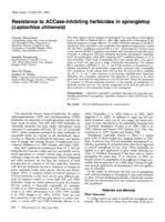 Resistance to ACCase-inhibiting herbicides in sprangletop (Leptochloa chinensis)