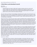 Critical theory and educational research