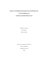 Impacts of amending bauxite residue sands with residue fines for the establishment of vegetation on residue disposal areas