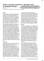 Teachers conceptions of giftedness - what does it mean for young boys and girls?