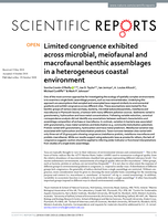 Limited congruence exhibited across microbial, meiofaunal and macrofaunal benthic assemblages in a heterogeneous coastal environment