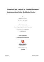 Modelling and analysis of demand response implementation in the residential sector