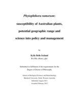 Phytophthora ramorum: Susceptibility of Australian plants, potential geographic range and science into policy and management