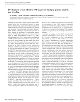 Development of cost-effective SNP assays for chickpea genome analysis and breeding