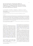Novel trypanosome Trypanosoma gilletti sp. (Euglenozoa: Trypanosomatidae) and the extension of the host range of Trypanosoma copemani to include the koala (Phascolarctos cinereus)
