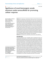 Significance of novel bioinorganic anodic aluminum oxide nanoscaffolds for promoting cellular response
