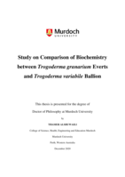 Study on comparison of biochemistry between Trogoderma granarium Everts and Trogoderma variabile Ballion