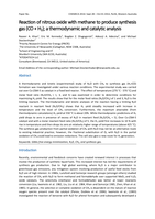 Reaction of nitrous oxide with methane to produce synthesis gas (CO + H2); a thermodynamic and catalytic analysis