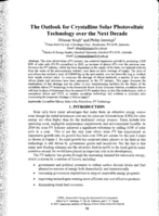 The outlook for crystalline solar photovoltaic technology over the next decade