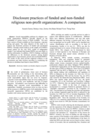 Disclosure practices of funded and non-funded religious non-profit organizations: A comparison