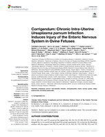 Corrigendum: Chronic Intra-Uterine Ureaplasma parvum infection induces injury of the enteric Nervous System in Ovine Fetuses