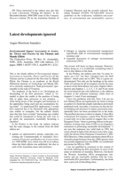 Latest developments ignored